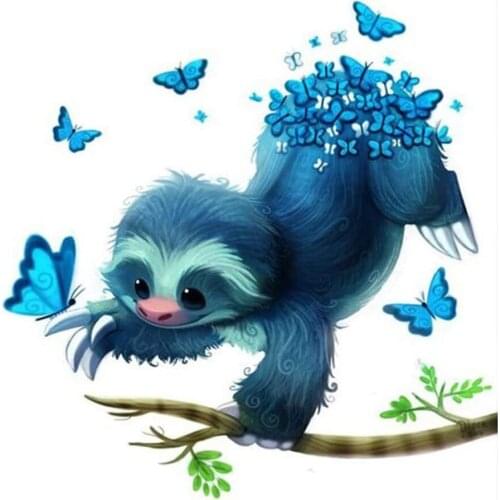 Animal Sloth DIY Embroidery 11CT Cross Stitch Kits Needlework Craft Set Printed Canvas Cotton Thread Home Dropshipping