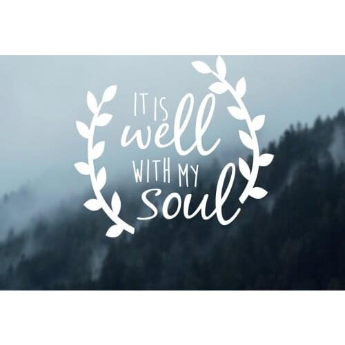 Car Quotes Decals Artist Literary Murals It Is Well With My Soul Quote Removable Car Art Vinyl Posters Adhesives Wall Decor S269