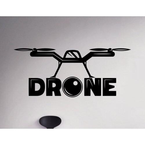 Wall Sticker Quotes Drone Wall Decal Unmanned Aircraft Vinyl Wall Sticker For Living Room Removable Home Art Decor 42X99CM LA074