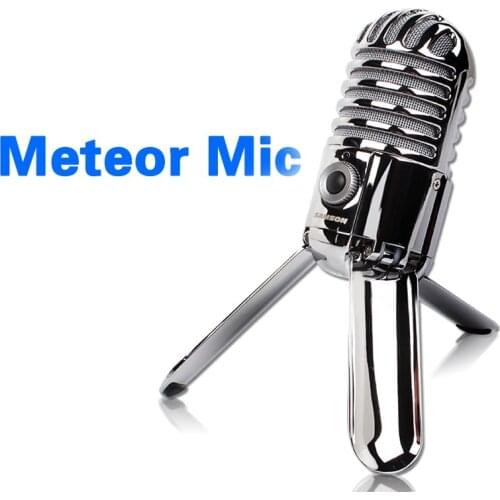 SAMSON Meteor Mic Studio Desktop Recording Condenser Microphone Fold-back Legs design with USB cable carrying Bag ,for computer