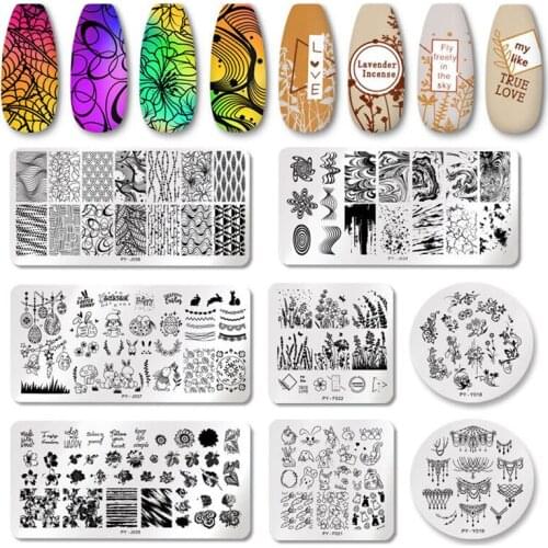 New Designs Rose Flower Nail Art Stamp Template Flower Mandala Butterfly Image Plate Nail Stamping Plate Manicure Tools