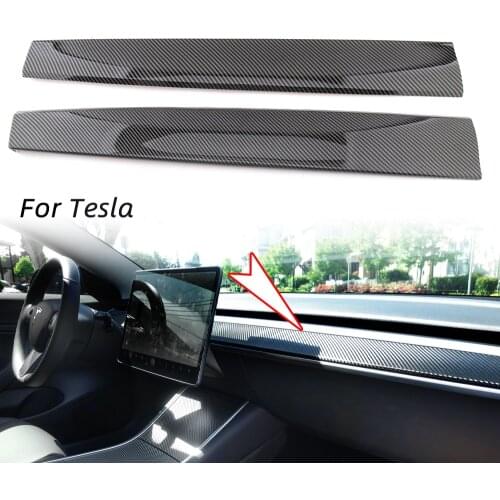 Car Center Console Trim For Tesla Model 3 Y Carbon Fiber Accessories Dashboard Panel Wrap Overlay Car decoration 2017-2021