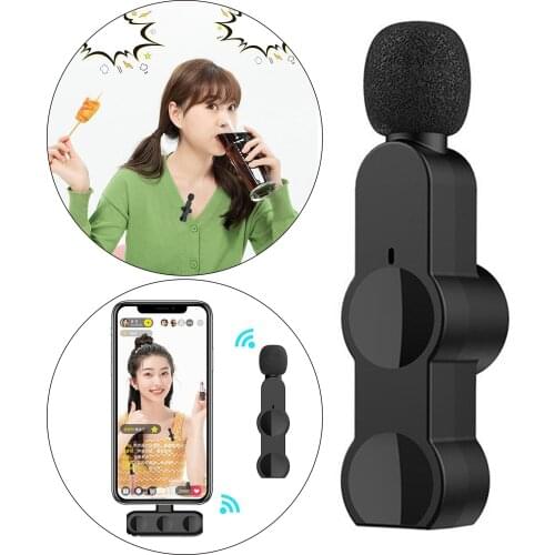 Lavalier Microphone 360-Degree Professional Bluetooth Mini Mic for Interview Shooting Live Broadcasting Laptop PC