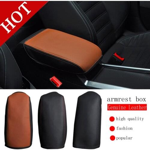 Genuine Leather Armrest Console Pad Cover Cushion Support Box Armrest Top Mat Liner FOR VW new SAGITAR GranLavida Lamando Golf7