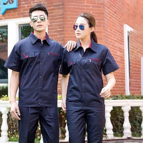 100%Cotton Summer Working Clothing MenWomen Work Jacket Auto Car Repair Workshop Electric Welding Durable Coveralls Uniform Suit