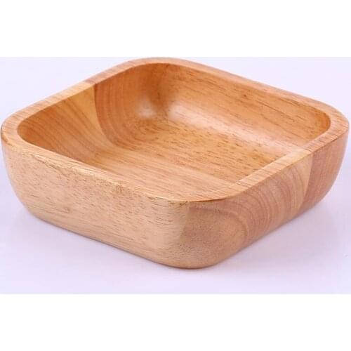Rubber Wooden Pan Plate Fruit Dishes Dessert Dinner Bread Wood Plates Storage Holder Tray