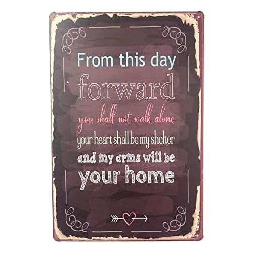 From This Day Vintage Style Metal Sign Iron Painting for Indoor & Outdoor Home Bar Coffee Kitchen Wall Decor 8 X 12 Inch