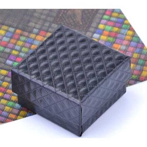 New Square Jewelry Box Wedding Engagement Ring Earrings Boxes Jewelry Organizer Display Gift Case Holder Black Red White Navy