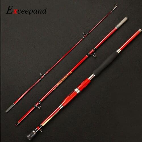 Exceepand 30-50 Lbs Carbon Fiber Spinning Saltwater Fishing Rod Jigging Boat Fishing Pole Light Weight Feeder Trout Travel Rod