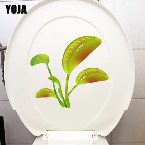 YOJA 23.9*22.1CM Green Plant Flytrap Funny Toilet Seat Stickers Fashion Home Wall Decal T1-1074