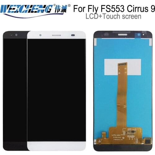 WEICHENG For Fly FS553 Cirrus 9 LCD Display and Touch Screen Assembly Accessories For Fly FS553 lcd+free Tools+Adhesive