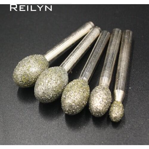 1pc 46# 6x6mm, 6x12mm, 6x20mm Emery grinding points Diamond abrasive bits jade grinding burr teeth dental machine abrasives