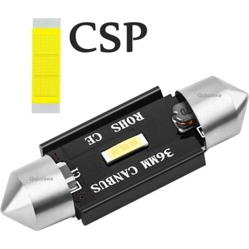 1Pcs Festoon CSP LED Bulb 31mm 36mm 39mm 41mm C5W C10W Super Bright Car Dome Light Canbus Error Free Auto Interior Reading Lamp