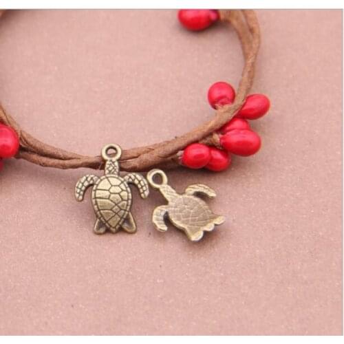 100pcs Vintage Sea Turtle Charm Fit Making For Necklace/Bracelet/bags/apparel/key Chain Fashion DIY Jewelry Accessories