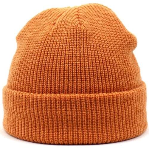 2021 Acrylic Solid Color Thicken knitted hat winter warm hat Skullies cap beanie hat for Men and Women 07