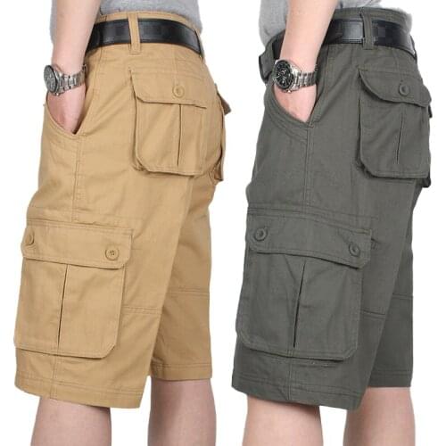 2021 New Man Plus Size Cargo Pants Summer Casual Multi Pocket Mens Loose Shorts Men Army Military Shorts