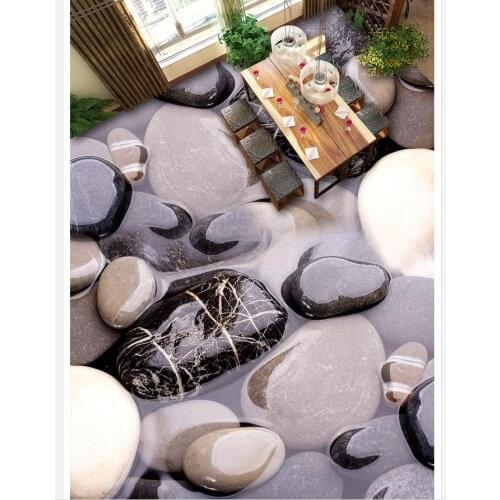 3D art stone pebbles bathroom floor 3d pvc wallpaper wallpaper for bathroom waterproof Home Decoration