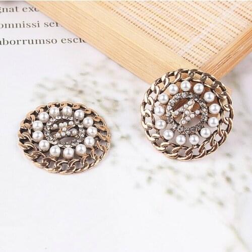 5 Pcs/Lot Rhinestone Pearl Flower Plate Diamond Button Jewelry Scarf For Hair Accessories Sewing Decorative Clothing Coat