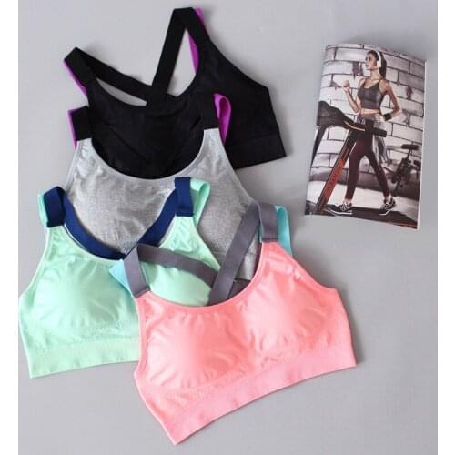 Women Active Bra Sports Bra Breathable Female Top Cross Strap Push Up High Impact Running Bra Yoga Bras