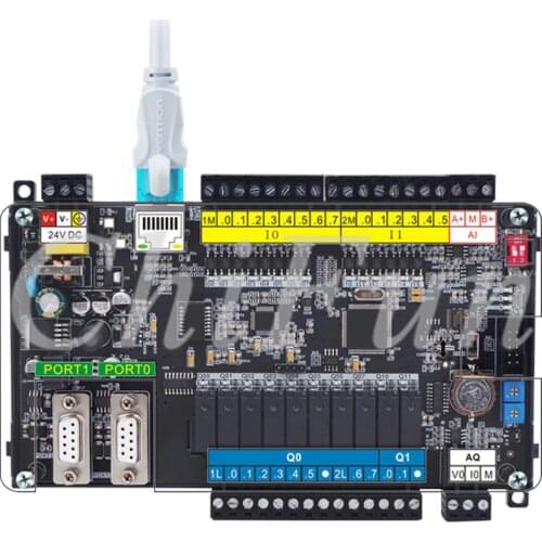 Ethernet PLC industrial control board Compatible with Siemens S7-200 CPU224XP 2AD1DA 14 input 10 output 2*PPI RTC PID controller