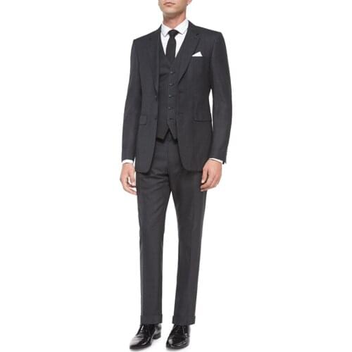 Custom tailor made Mens bespoke suits business formal wedding bespoke Jacket coat pant wool slim fit casual grey whales plaid