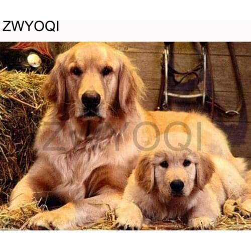 Full Square Diamond mosaic Dog animal 5D DIY Diamond painting Cross stitch Dog animal Full Round Diamond embroidery Dog animal