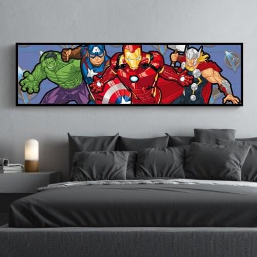 Marvel Canvas Paintings Avengers Iron Man Spiderman Captain America Posters Prints Wall Art Pictures for Living Home Decoration