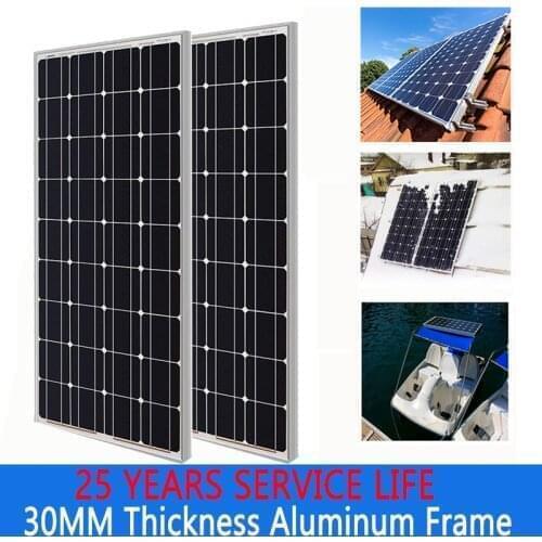 Solar Panel Kit 200W 2pcs Solar Panel 100W Monocrystalline Cell 12V 24V Battery Charge For Home Car Boat Yacht