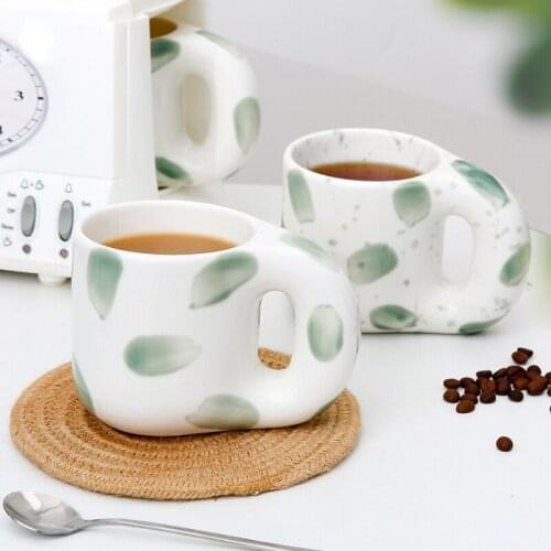 Creative-Ceramic Mug Cute Color Glaze Splash Ink Mug Couple Coffee Cups Long Distance Relationship Gifts Home Milk Juice Cup