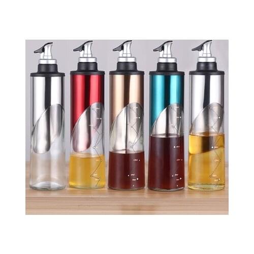 Cooking Seasoning Bottle Dispenser Sauce Bottle Glass Storage Bottles for Oil and Vinegar Creative Kitchen Tools Accessories