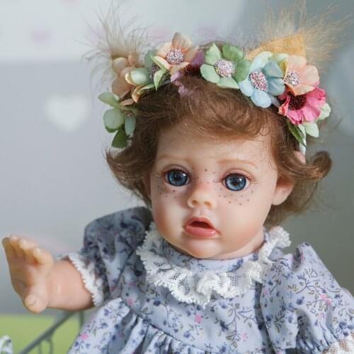 New 35CM doll bebe reborn Flo fairy girl doll lifelike real touch soft body mini doll cute doll for collectors