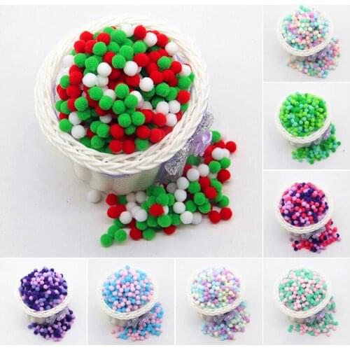 Mini Pompom 8mm Pom Poms Ponpon Multi Color Pompony Crafts Supplies DIY for Kids Toy Garment Sewing Home Wedding Decorations 20g