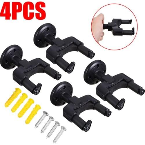 4pcs/lot ABS Plastic Guitar Wall Mount Hanger Display Holder Stand for Guitars Ukulele Bass Hook With Mounting Screws Set