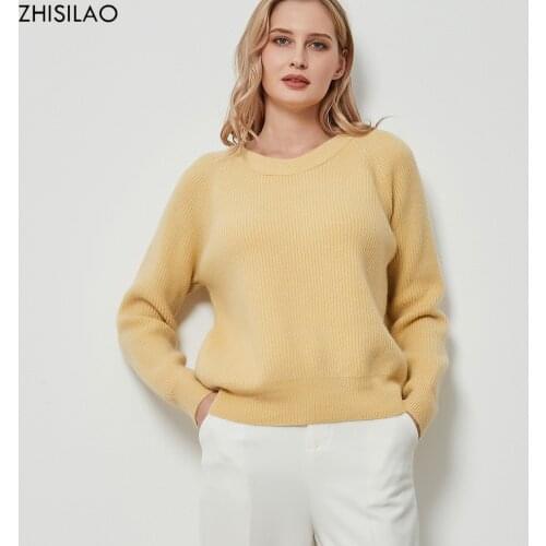 ZHISILAO New Knitted Pullover Sweater Women Solid Autumn Winter Warm O-neck Long Sleeve Sweater Oversize 2021 Ladies Tops