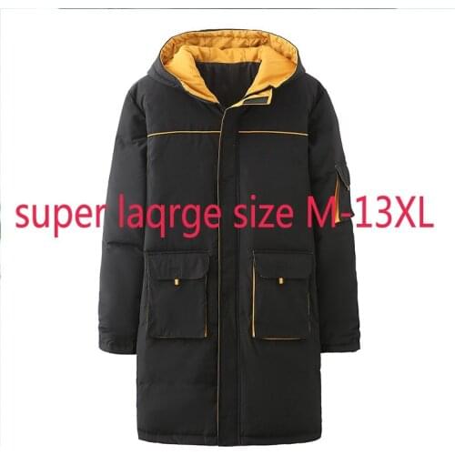 New High Quality Long Down Jacket Men Extra Large Autumn Winter Coat Thick White Duck Down Casual Plus Size M-10XL11XL12XL13XL