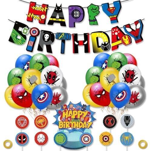 New Arrival Marvel Birthday Toy Spiderman ironman Superhero Print Balloon 12 inches Avenger Birthday Toy Home Party Decor Gift