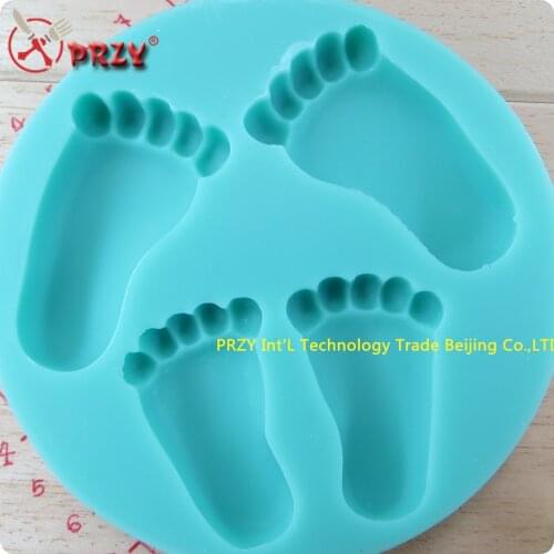 Footprints shape new style large wholesale hot sale chocolate silicon mold fondant Cake decoration mold (si290)
