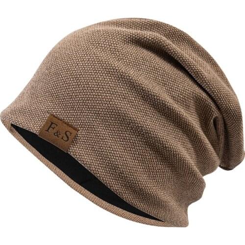 Unisex Solid Color Beanies Cap Casual Lightweight Thermal Elastic Knitted Cotton Blended Sports Skullies Beanies Ski Hats