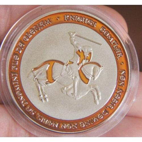 Horse Sword Knight Commemorative Coin Badge Embossed Silver Plated Coins Collectibles Art Souvenir Friends Gifts