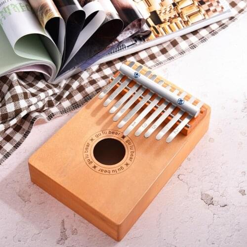 10 Keys Wooden Kalimba Thumb Finger Piano Musical Instrument Study Instruction Kids Christmas Gift Children Toys