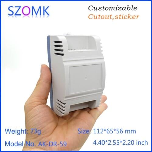 10 pcs 112*65*56mm customizable small din rail plastic enclosure housing device box energy meter PLC plastic electronics casing