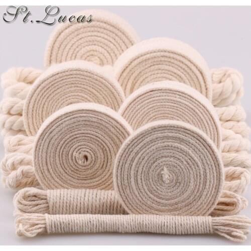 5yd/lot high strength natural color round flat Rope 100% cotton Cords for home handmade garment accessories Craft Projects