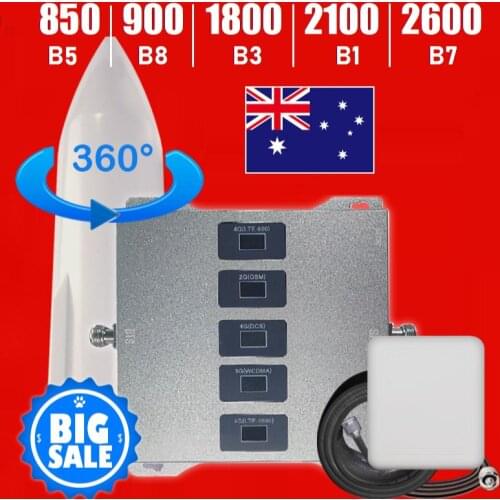 Five BAND Cellular amplifier Signal booster LTE Repeater 850 900 1800 2100 2600 MHZ band 5 8 3 1 7 Israel nigeria Latin America