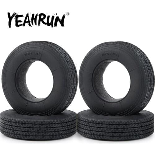 YEAHRUN 22mm Width Black Rubber Tyres Wheel Tires for Tamiya 1:14 RC Trailer Tractor Truck Front Rear Wheel Rims 3
