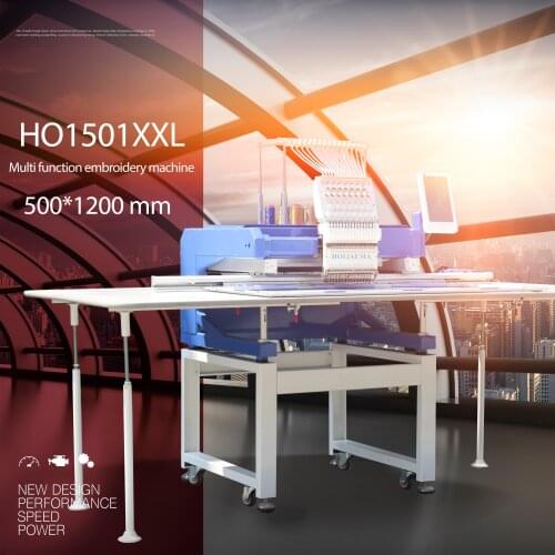 China 10 years service ! 1200*500 mm Big Size Single Head Hat Tubular Flat Garment Embroidery Machine Like HAPPY Machine