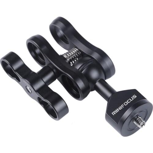 1'' Ball Adapter with 1/4" Screw Dual Holes Ball Clamp Mount Set For Underwater Camera Arm Tray Diving Photography System