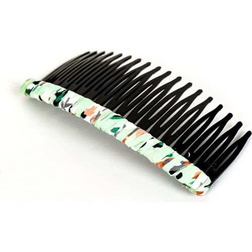 2019 print chiffon hair accessoring hair combs with summer dress fashion hair combs 18 tooth hair combs