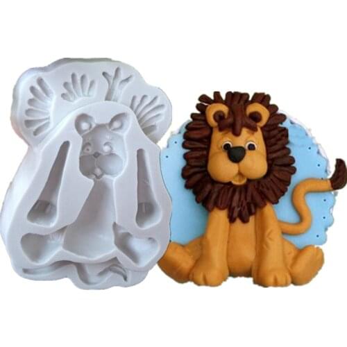 3D Lion Giraffe Rabbit Elephant Animal Shape Silicone Form Fondant Cake Molds Kitchen Biscuit Cookie Soap Cake Decoration Tools