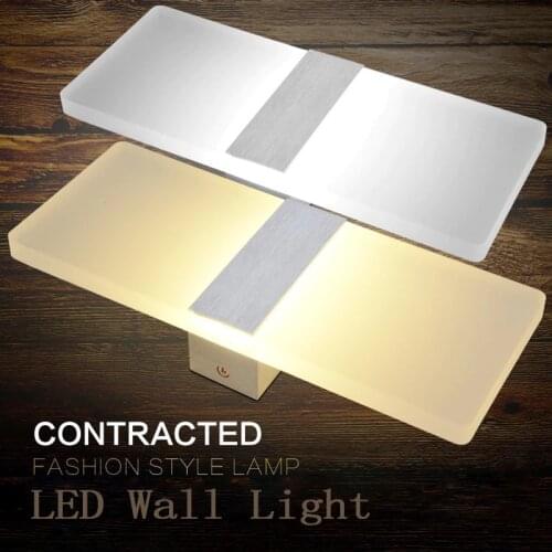 LAIMAIK Modern Led Wall Lamp AC110V/120V Sconce LED Acrylic Wall Lamp Simple Soft Bedroom Headlight Night Bedside LampAC100-240V