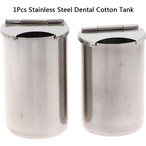 Oral Dental Sterilizer Medical Cotton Tank Alcohol Disinfection Jar Stainless Steel Oral Cylinder Tank Holder Dental Material